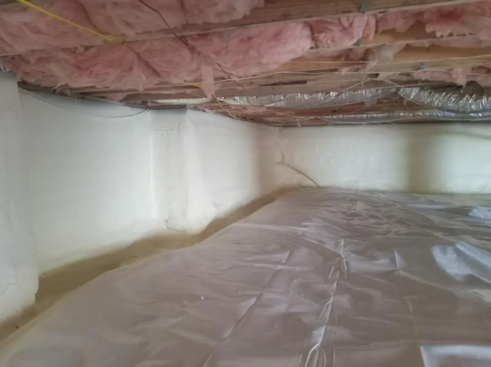 Crawl space encapsulation with closed-cell spray foam for Attic Insulation in DeSoto
